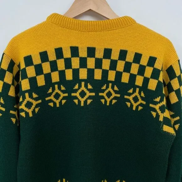 Vintage 100% Worsted Wool Sweater Size M L Peerless Richards Greenwich Ski Moto - Picture 8 of 10